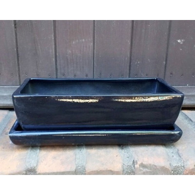 Doniczka kaktusiarka prostokątna czarna