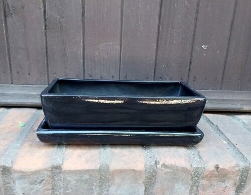 Doniczka kaktusiarka prostokątna czarna