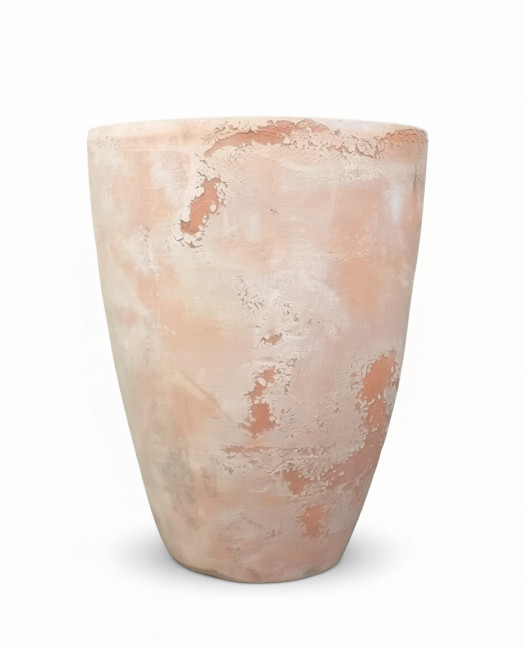 Donica wazon okrągły jasna terakota postarzana