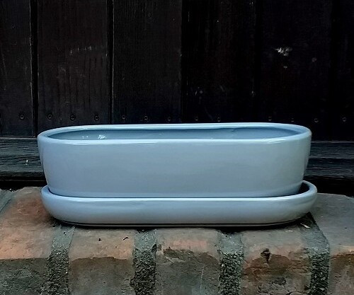 Doniczka kaktusiarka owalna szara