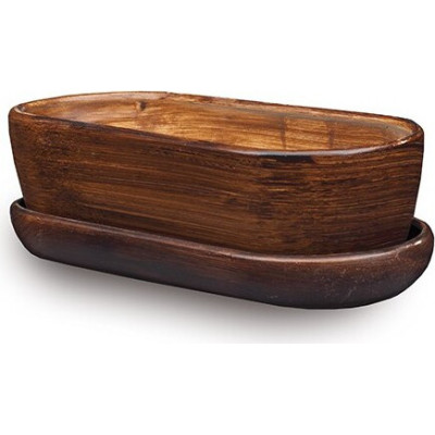 Doniczka kaktusiarka owalna drewno