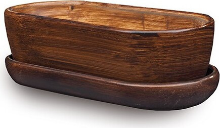 Doniczka kaktusiarka owalna drewno