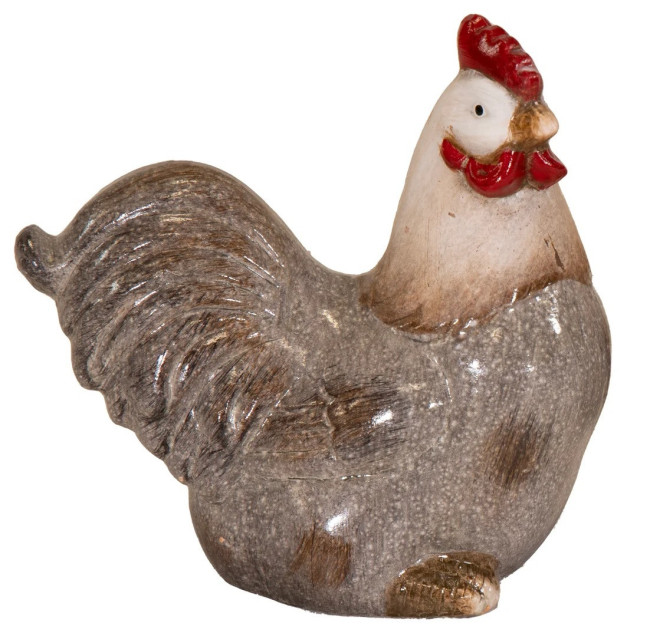 Kogut ceramiczny brąz