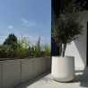 Beton architektoniczny donica prosta zaokrąglona szara