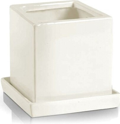 Doniczka Ritz biała kwadrat