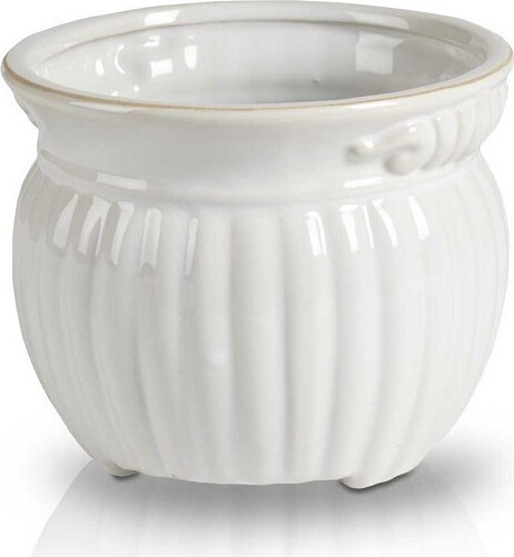 Doniczka Lisbon biała waza okrągła