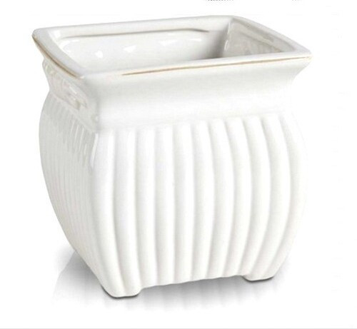 Doniczka Lisbon biała waza kwadratowa