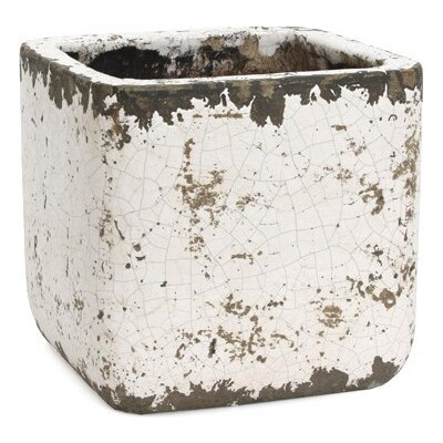 Osłonka ceramiczna spękana kwadratowa biała