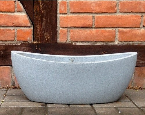 Donica Wave Globe Jardiniere jasnoszary granit