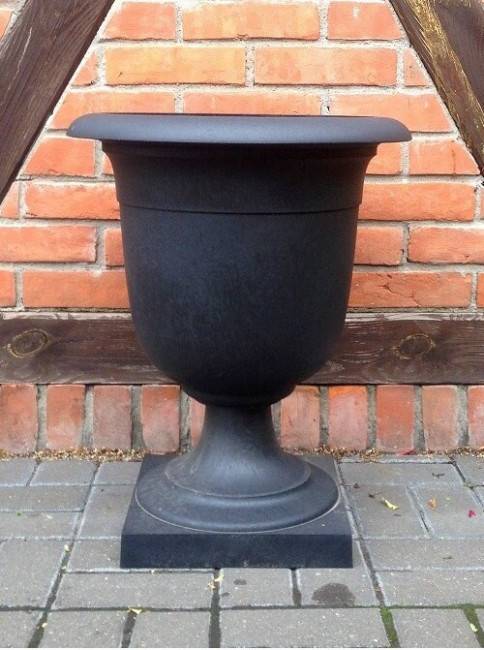 Donica recyklingowa czarny gładki gazon