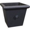 Duża czarna donica recyklingowa z emblematem
