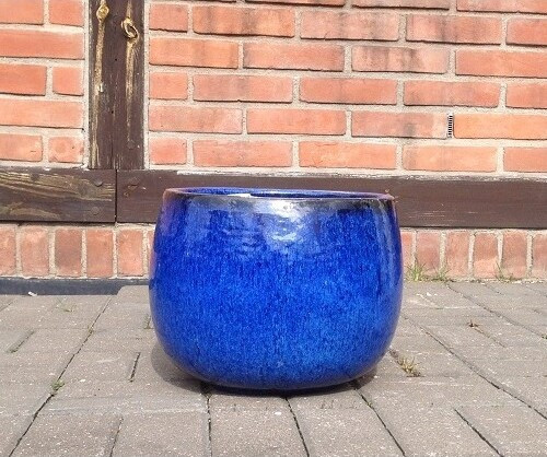 Donica szkliwiona kula niebieska