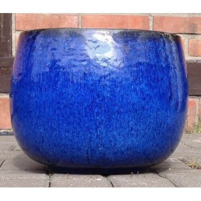 Donica szkliwiona kula niebieska