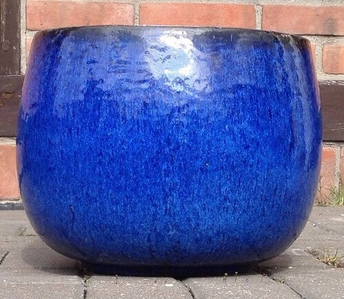 Donica szkliwiona kula niebieska
