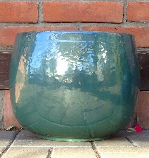 Donica szkliwiona kula turkusowa