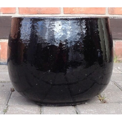 Donica szkliwiona kula czarna