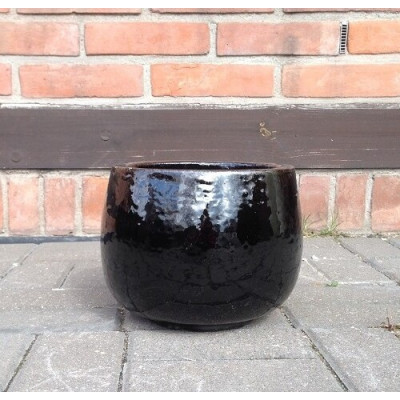 Donica szkliwiona kula czarna