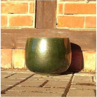 Donica szkliwiona kula zielona