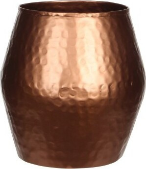 Metalowa doniczka w kolorze miedzi