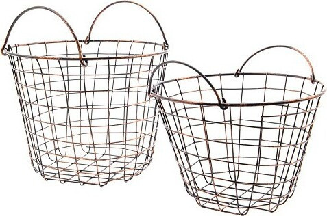 Kosz metalowy okrągły w kolorze miedzi