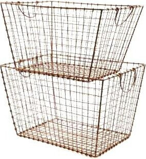 Kosz metalowy prostokątny w kolorze miedzi