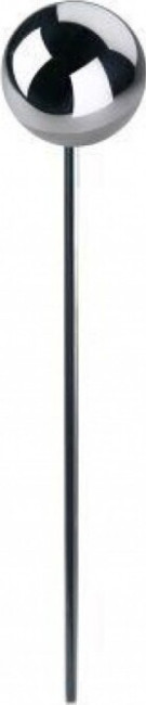 Srebrna metalowa kula ogrodowa wbijana