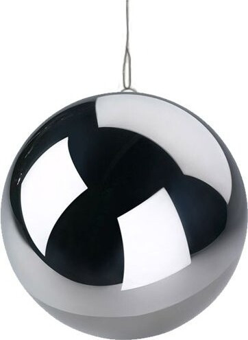 Srebrna metalowa kula wisząca