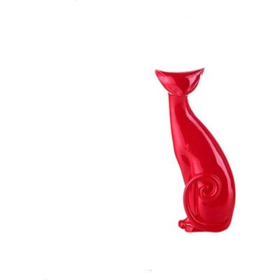 Kot siedzący z zakręconym ogonem 2 czerwony