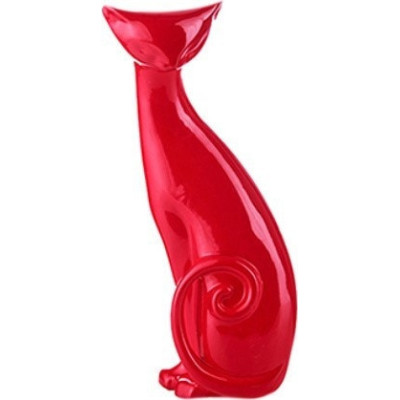 Kot siedzący z zakręconym ogonem 3 czerwony