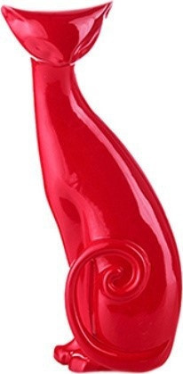 Kot siedzący z zakręconym ogonem 3 czerwony