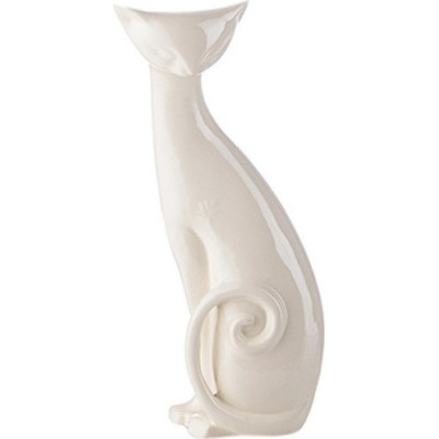 Kot siedzący z zakręconym ogonem 3 kremowy