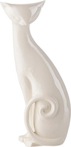 Kot siedzący z zakręconym ogonem 3 kremowy