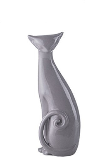 Kot siedzący z zakręconym ogonem 3 szary