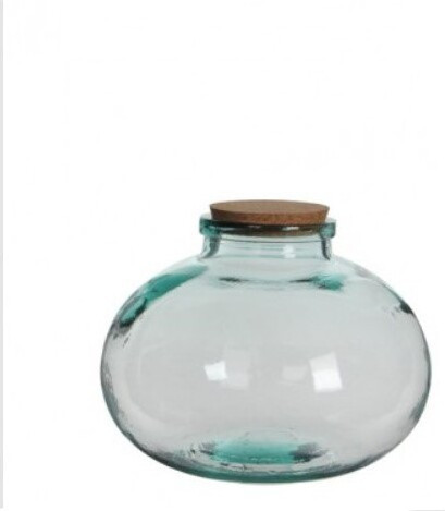 Słój Olly spłaszczona Kula z korkiem