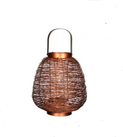 Lampion druciany okrągły miedziany