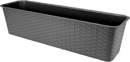 Skrzynka rattan grafit z podstawkiem