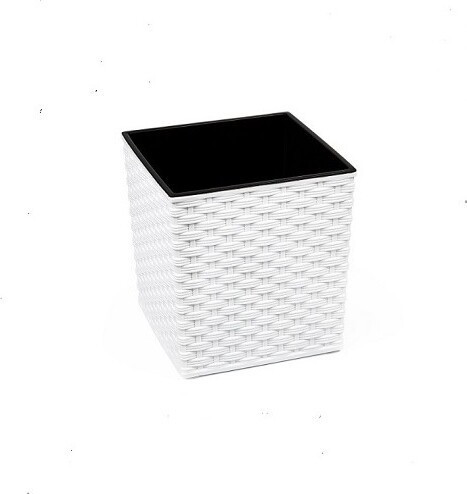 Sześcian rattan biały z wkładem