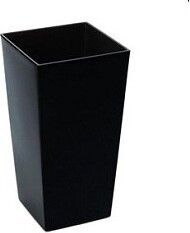 Donica wysoka kwadratowa z połyskiem czarna z wkładem