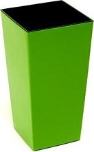 Donica wysoka kwadratowa z połyskiem zielona z wkładem
