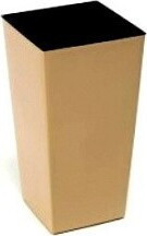 Donica wysoka kwadratowa z połyskiem piaskowa z wkładem