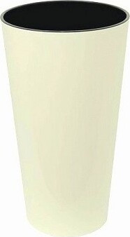 Donica wysoka okrągła z połyskiem kremowa z wkładem