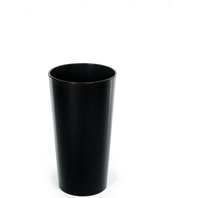 Donica wysoka okrągła z połyskiem czarna z wkładem