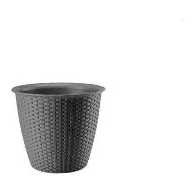 Okrągła osłonka rattan szara