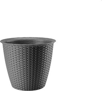 Okrągła osłonka rattan szara