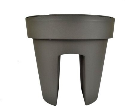 Doniczka na poręcz szara