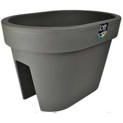 Doniczka na poręcz skrzynka szara