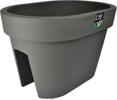 Doniczka na poręcz skrzynka szara