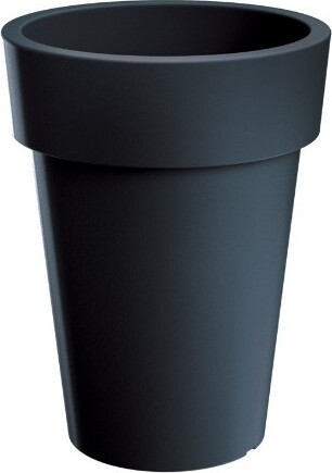 Doniczka z tworzywa wysoka okrągła z rantem LS antracyt