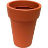 Doniczka z tworzywa wysoka okrągła z rantem LS terakota