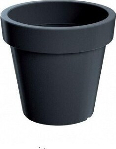 Doniczka z tworzywa okrągła z rantem antracyt